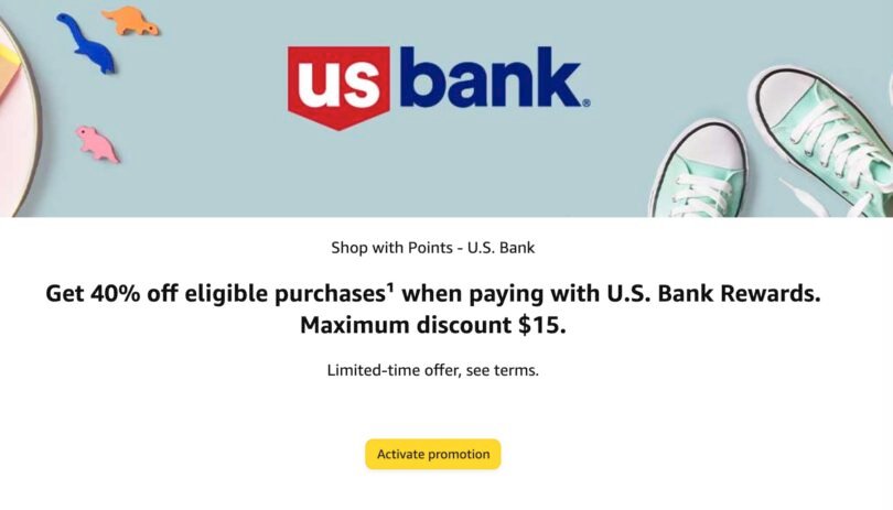 US Bank Amazon shop with points promotional offer 1 point