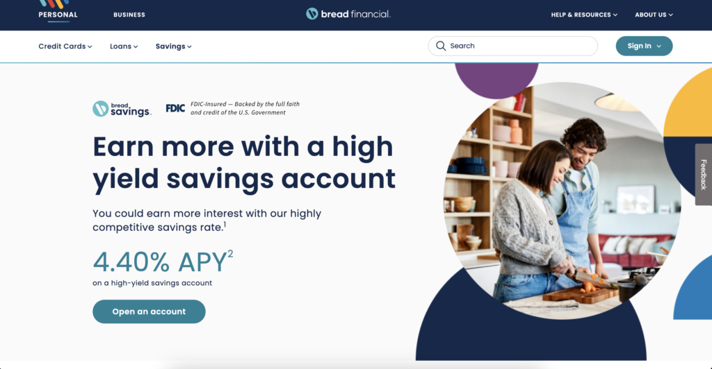 Bread savings high yield bank account