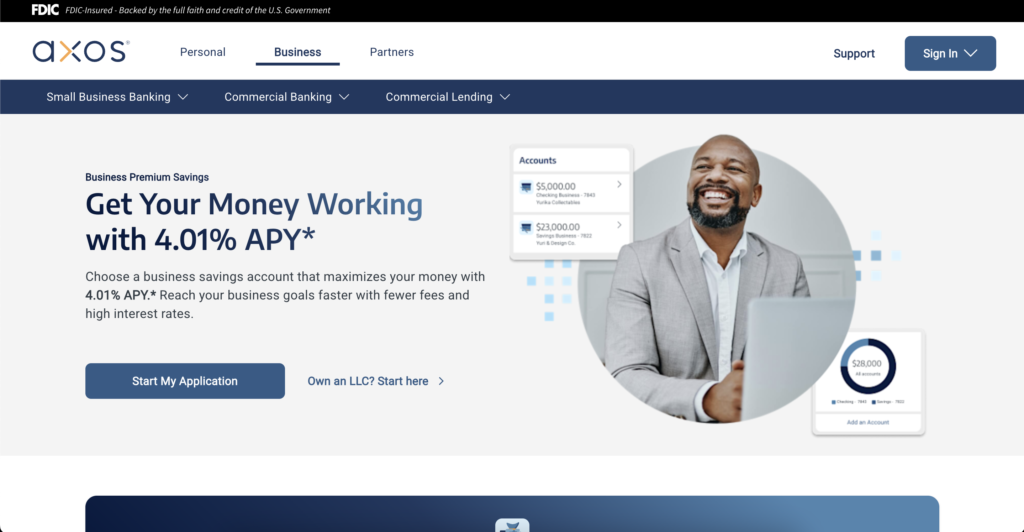 Axos High APY Small Business Savings Account 