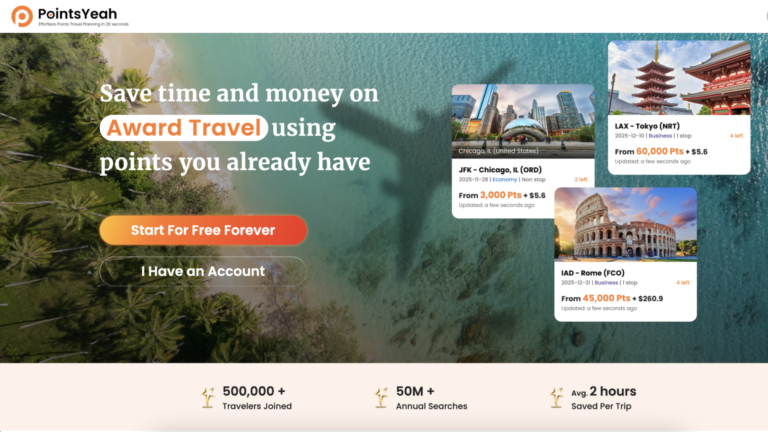 Read more about the article PointsYeah Review: My Go-To Award Search Tool for Flights & Hotels